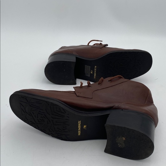 Vintage Candid Statements Brown Leather Ankle Boots women 7M casual office Y2K - Picture 7 of 10